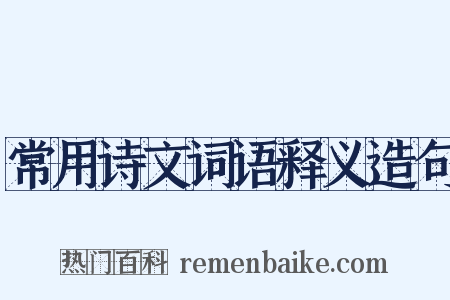 常用诗文词语释义造句是什么意思的图片
